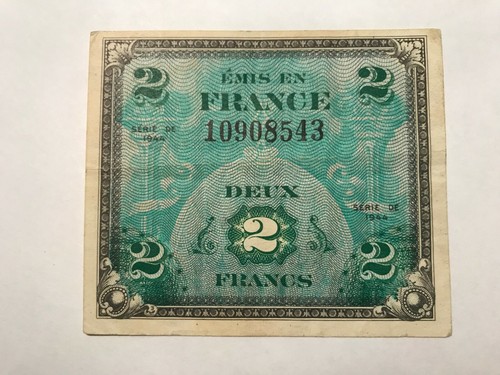 1944 Francia 2 Franchi Moneta Alleata XF #17415 - Foto 1 di 2