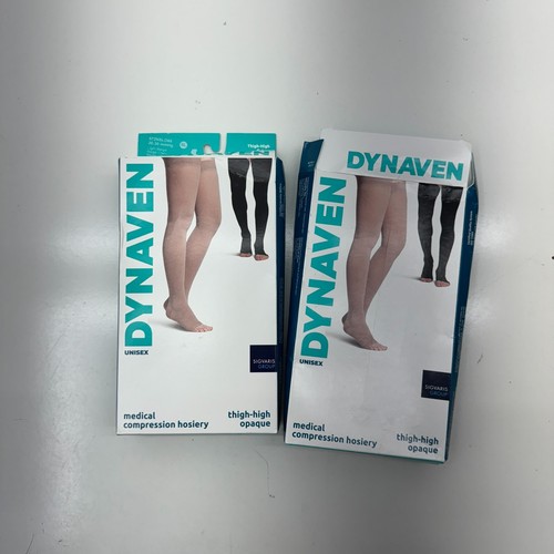Dynaven 2 Pack Medical Compression Hosiery Thigh High Light Beige
