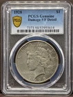 1928 Peace Dollar PCGS Genuine Damage VF Detail