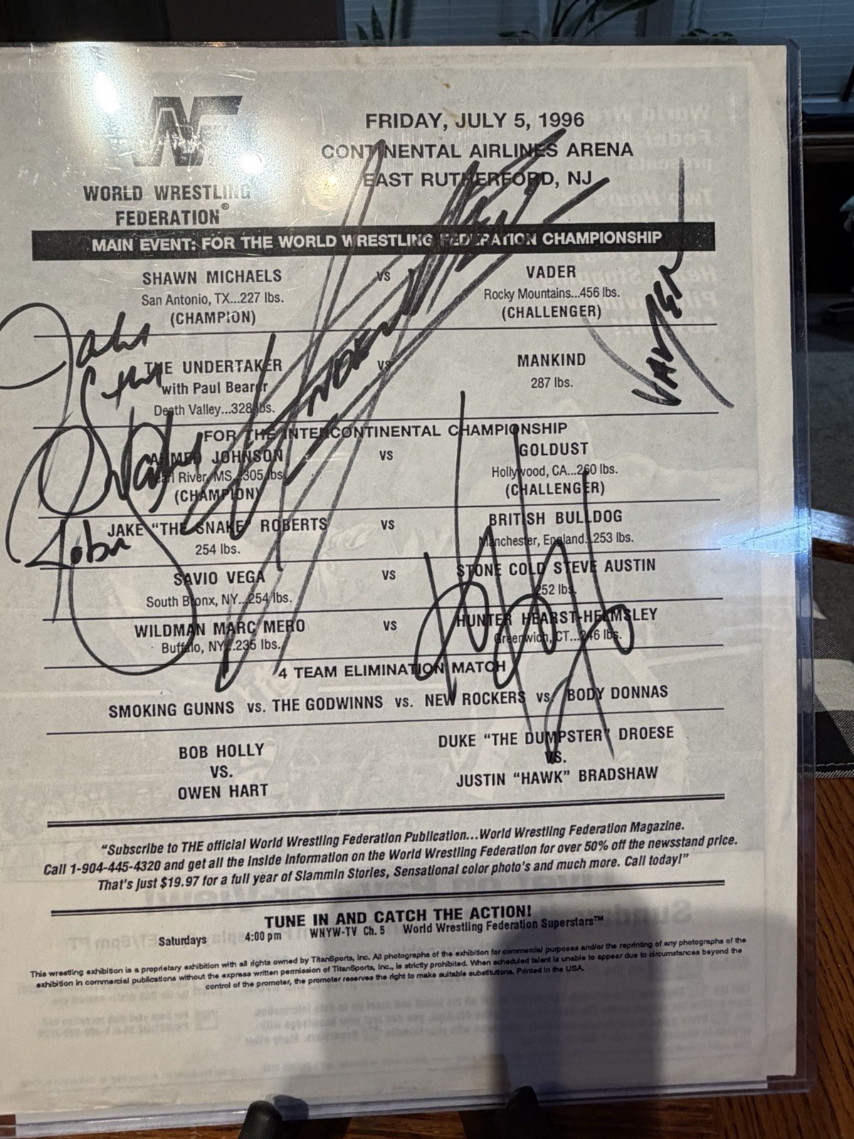 WWF Signed by Undertaker HHH Vader Jake The Snake WWE PSA Cert view 2