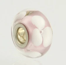 NEW Chamilia Bead Charm - Sterling Silver 925 Pink Petal Murano Glass O-50