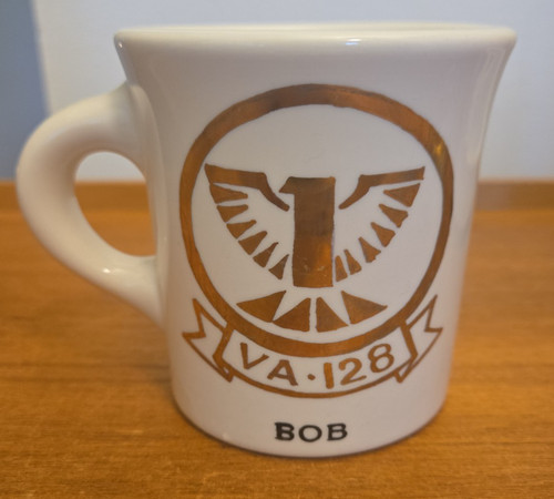 Vtg Ceramic US Navy VA-128 "Golden Arrows" Squadron Cafe Personalized Mug