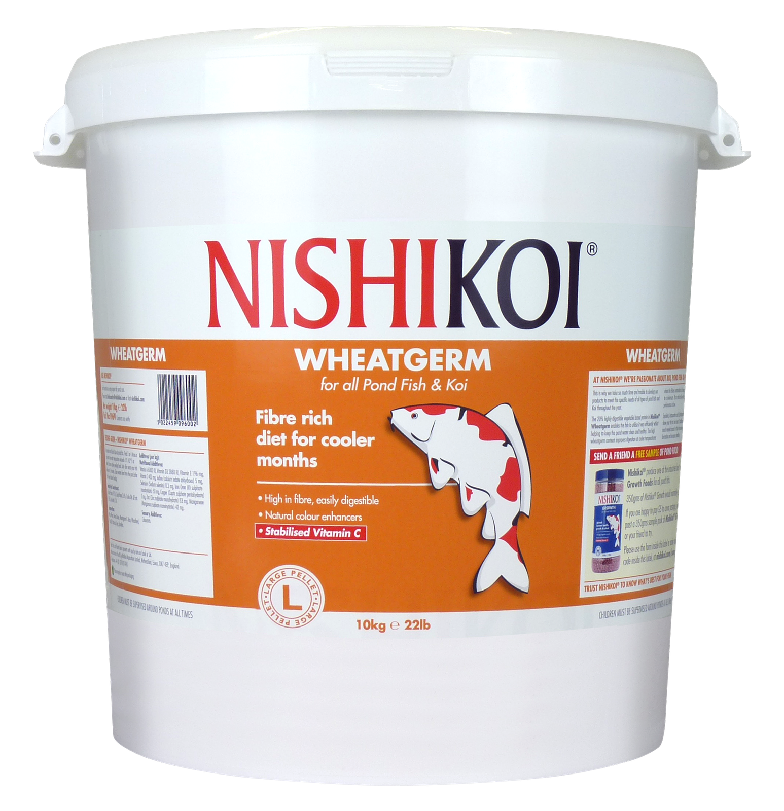 10KG NISHIKOI LARGE PELLET WHEATGERM DAILY FISH FOOD DIET WINTER FLOATING KOI