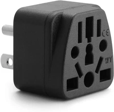 US Travel Plug Adapter, Eu,Au,Uk,Nz,Cn,In to USA (Type B), Grounded 3 Prong USA