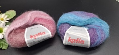 2x 25g Katia Silk-Mohair Fb. 701 und Fb. 704 NEU Strick