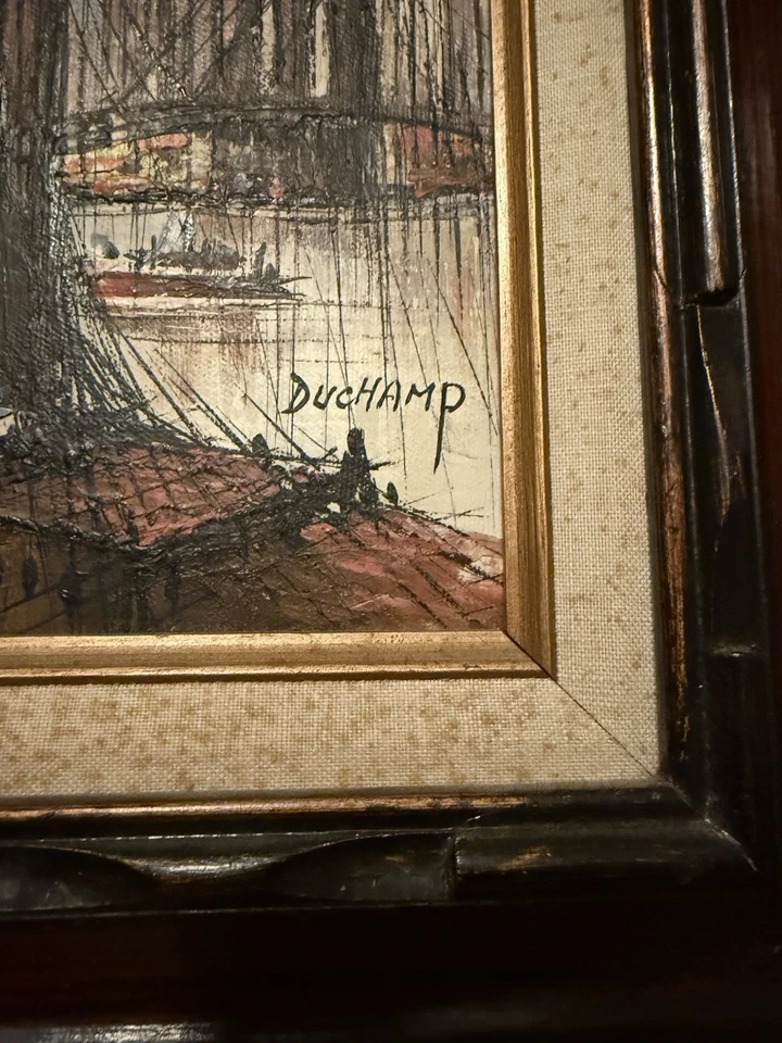 Original Suzanne Duchamp (1899-1963) Brooklyn Bridge NYC Oil on Canvas Painting - Image 4 of 4