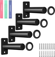 EVERYMATE Weight Plate Rack, Wall Mount 2-inch-4Pack, BLACK 