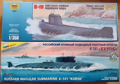 Zvezda 2 Bausätze 1:350 U-Boote USSR K-19 USSR K-141 '' Kursk ''