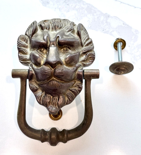 Solid Brass Lion Head Door Knocker Large 7"