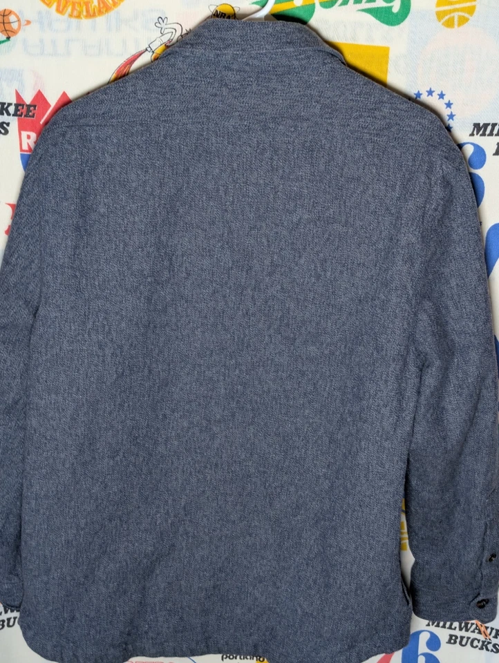 Taylor Stitch большой куртка хлопок подкладка большой размер 42 синий серый двойной карман - Изображение 3 из 4