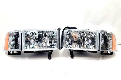 FOR 94-02 RAM PICK-UP TRUCK CHROME/CLEAR SIDE TURN CORNER HEADLAMP HEAD LIGHT