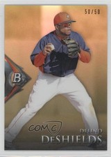 2014 Bowman Platinum Chrome Prospects Gold 50/50 Delino DeShields Jr #BPCP57 4m6