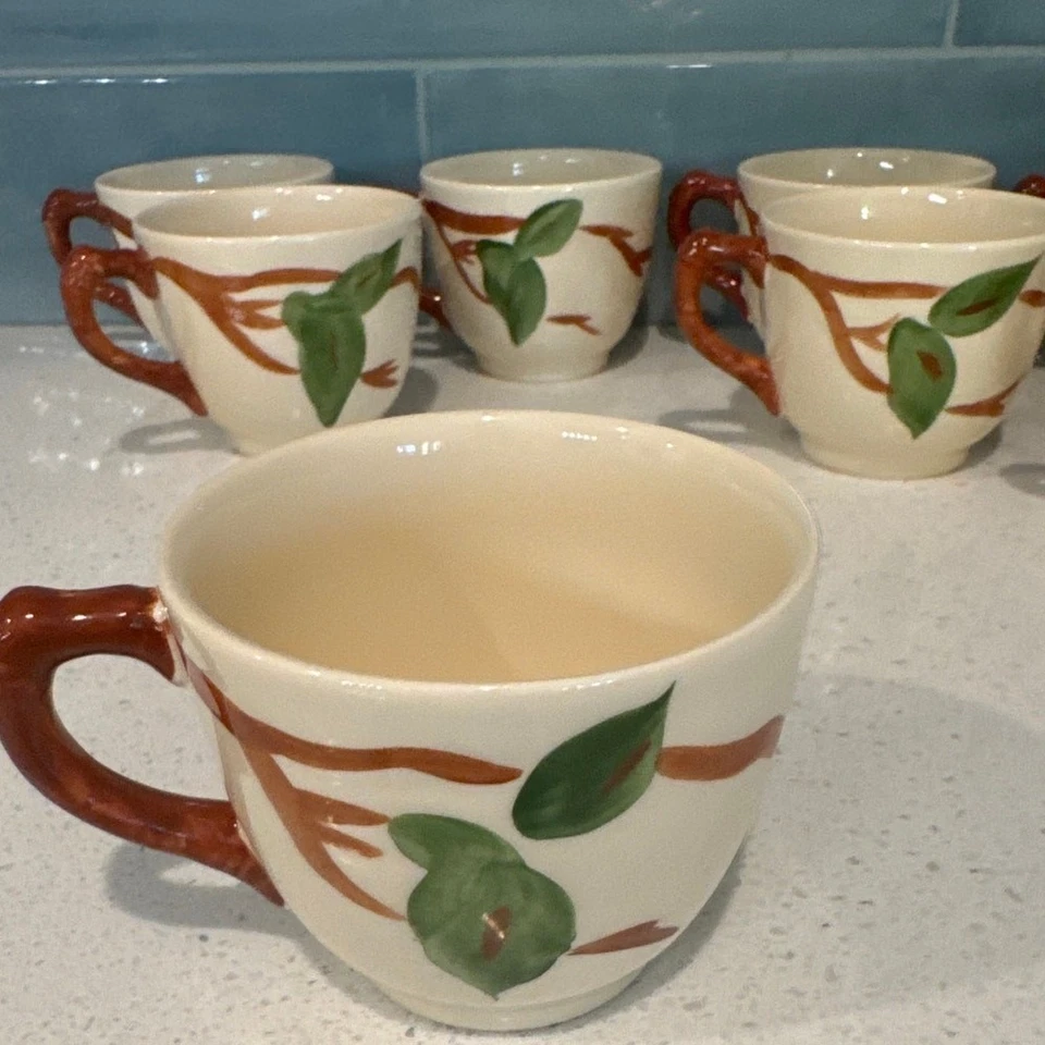 Juego de 8 tazas y platillos con patrón de manzana franciscana tazas de té vintage Cottagecore Foto 4 de 4