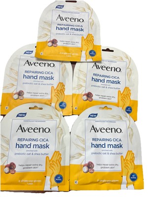 5 Pairs - Aveeno Hand Mask Repairing Oat & Shea Butter Extra Dry Relief Soothing