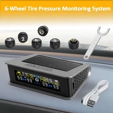 TPMS Tyre Pressure Monitoring System for HGV Caravan Coache Motorhom 6 Sensors