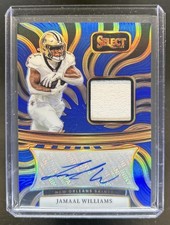 2024 Select Jamaal Williams Signature Memorabilia Jersey Blue Prizm Auto #/75