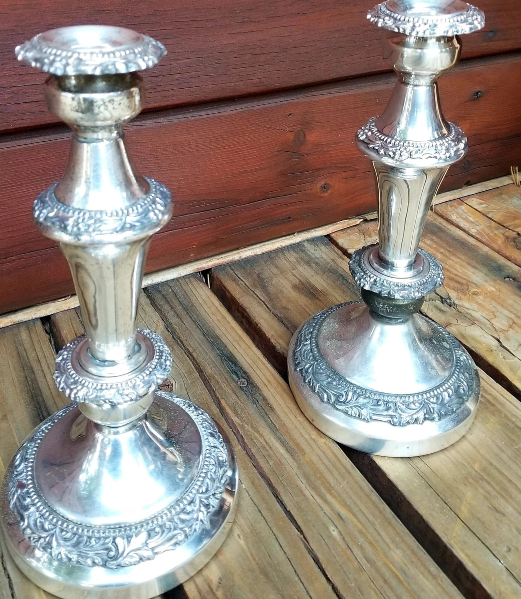 Wm. Rogers & Son Antique US Silver-Plated Candlesticks
