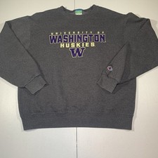 Champion University Of Washington Huskies Gray Sweatshirt Mens Size Large