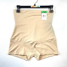 NWT Maidenform Women's L Firm Control Dressing High Waist Boyshort 2107 Latte