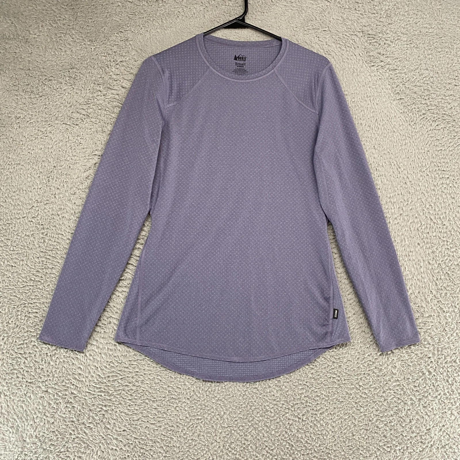 REI Base Layer Shirt Womens Small Purple Long Sleeve Lightweight Hiking Outdoor