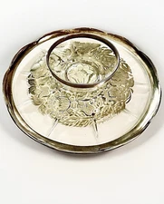 ✨VINTAGE MID CENTURY GEORGES BRIARD-Hors D'oeuvre Glass Platter Chip and Dip Set