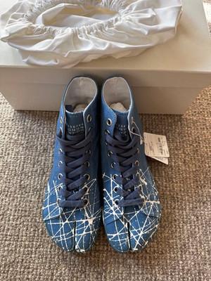 Maison Margiela Tabi Sneaker High Top Blau Schnürer Größe EU 35 S58WS0111 Japan