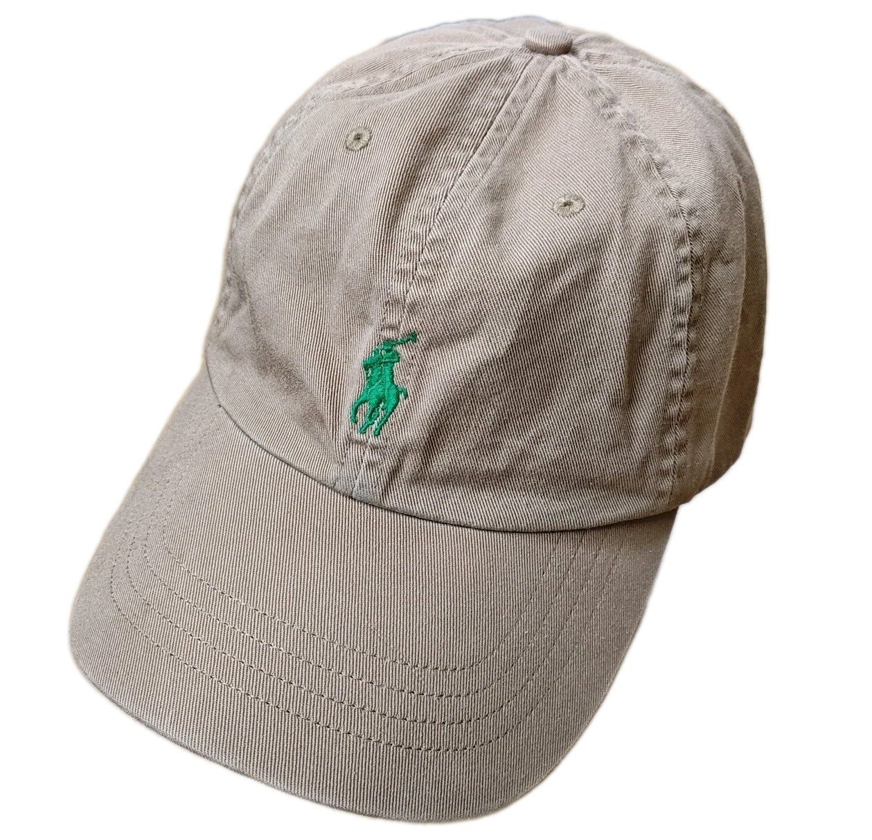 Polo Ralph Lauren Canvas Hat Leather Buckle Strapback Embroidered Pony Vtg 90s