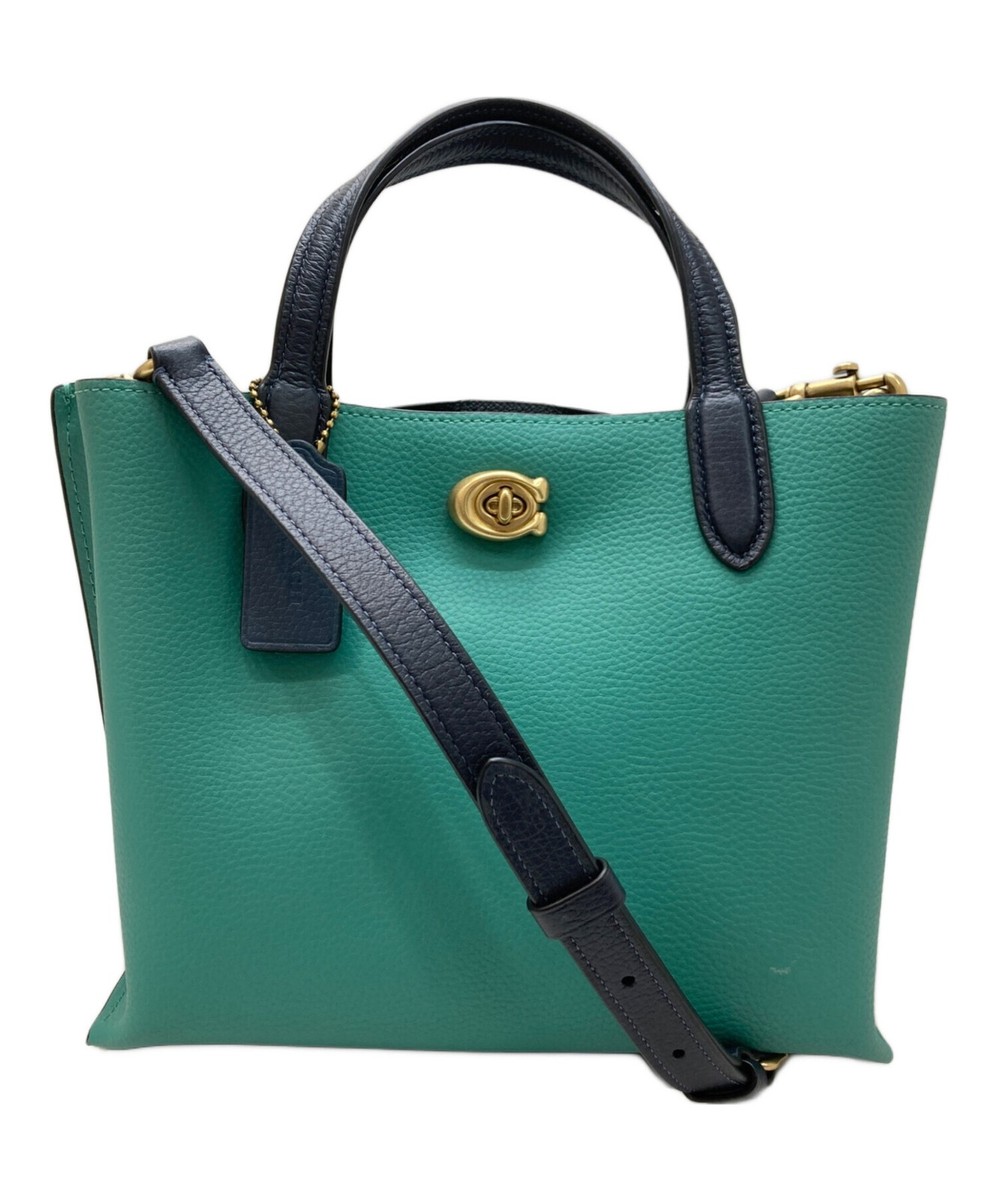 COACH Willow Tote 24 Color Block C8561 Green