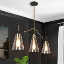 Uolfin 3-Light Black and Gold Chandelier