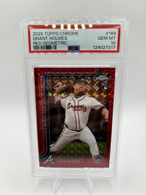 2025 Topps Chrome Grant Holmes Red Geometric Refractor /5 #169