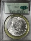 1888 MORGAN SILVER DOLLAR PCGS MS 62 CAC OGH OLD GREEN HOLDER