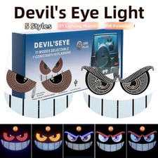 Luz decorativa LED ojo de diablo para coche con 11 modos de alimentación USB para SUV sedán camión
