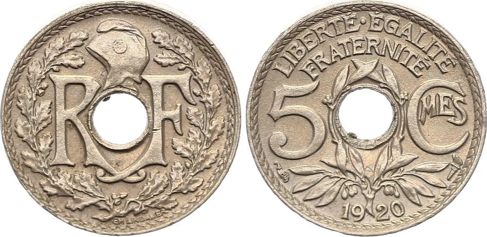 France 5 Centimes, Lindauer - Petit Module - 1920 - Photo 1/1