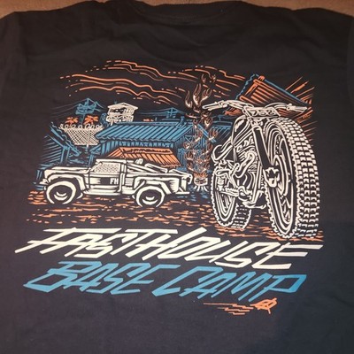 NEW W/ Tags Mens Fasthouse MTB MotoCross Double Sided T-Shirt Navy Blue Sz L
