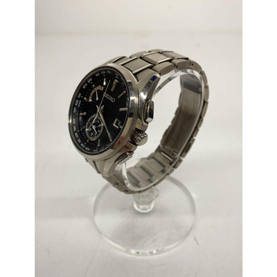 SEIKO / クォーツ腕時計/アナログ/ステンレス/BLK/SLV/8B63-0AV0 SEIKO 8B63-0AV0 Black Case Size 4.2 ×4.2cm Wrist Size 19cm Used