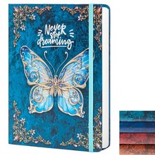College Ruled Journal for Writing-B5 3D Butterfly Embossed Hardcover Sky Blue