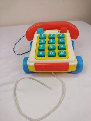 VTG. 1970 S CHICCO TODDLER PUSH BUTTON PULL TOY TELEPHONE, ITALY