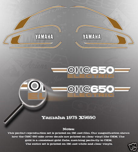 YAMAHA 1975 XS650 DECAL GRAPHIC KIT LIKE NOS | eBay