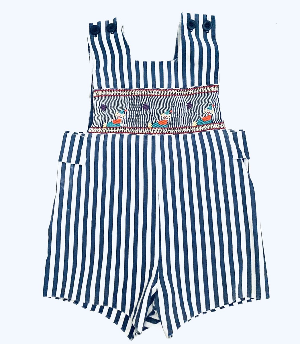 Boutique Baby Boy's Smocked Longall Striped Circus Clown *See
