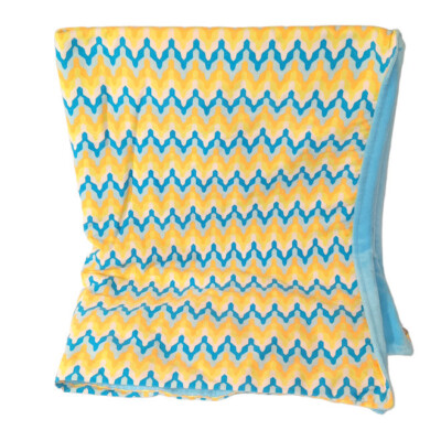 Trend Lab Blue Yellow Baby Lovey Security Blanket 39'' X 28''