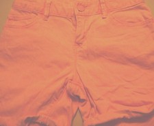 GIRLS GAP 1969 CUFFED COLORED DENIM SHORTS-SIZE 10 REGULAR-PEACH/PINK