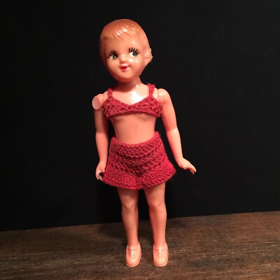 Vintage Doll Irwin made in USA Plastic Girl Crochet Outfit Bikini PRIORITY MAIL
