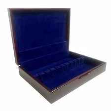 Wood Wooden Silverware Flatware Storage Box Chest Case Anti-Tarnish
