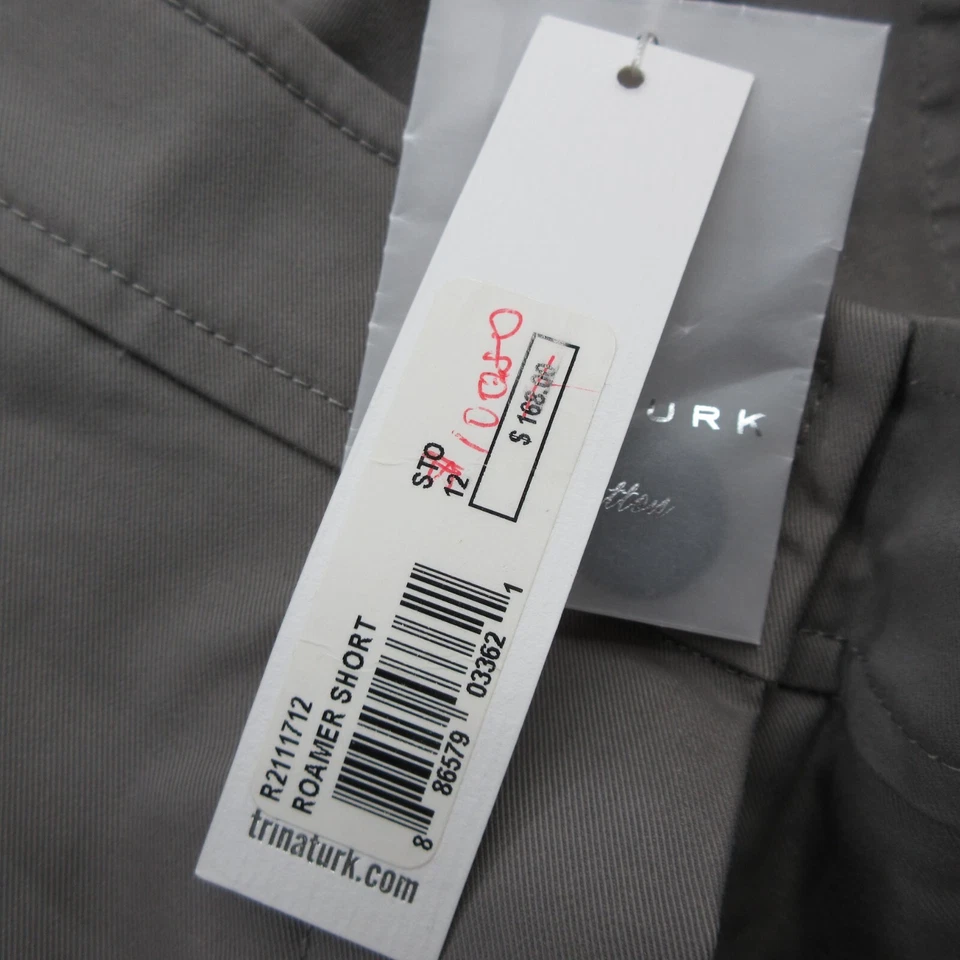 Pantalones Cortos Trina Turk Roamer Mujer 12 Bolsillos Verdes Grises Viaje Chino Foto 4 de 4