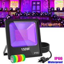 150W UV LED Black Light Halloween Christmas Glow Party Club Stage Floodlight US