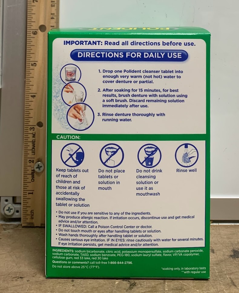 POLIDENT SMOKERS ANTIBACTERIAL DENTURE CLEANSER 84 TABLETS