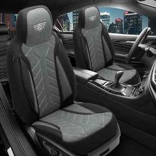 2x Sitzbezüge passend für Kia Soul 1 (Schwarz-Grün) | Vorne | Pilot HERM213