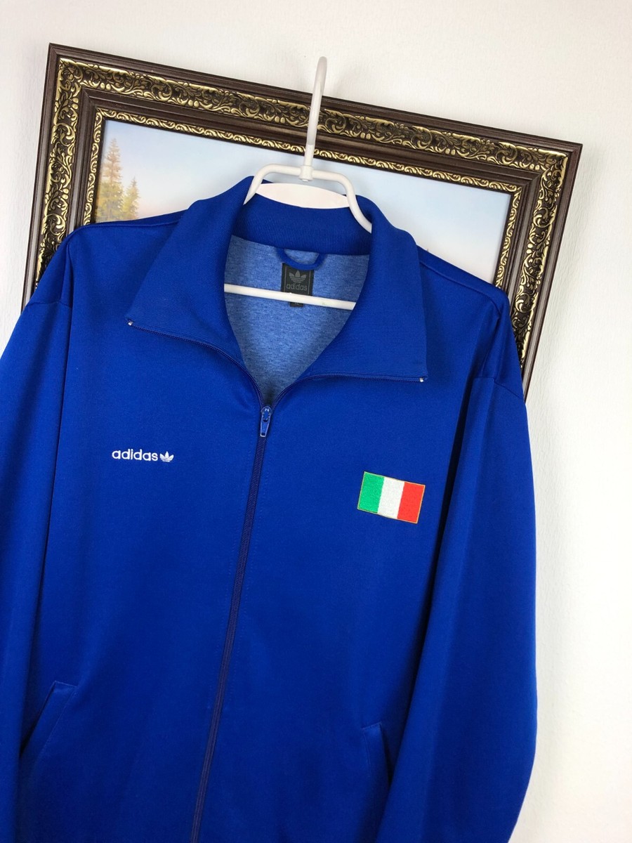 Vintage Adidas Originals Italy Football Jacket Soccer Blue Track
