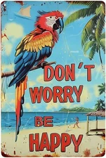 Parrot Backyard Decor Metal Signs Porch Signs Outdoor Pool Signs and Decor Outdo