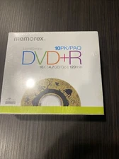 Memorex DVD-R 10 Pack 16x 4.7gb 120min With Slim Jewel Cases New Factory Sealed